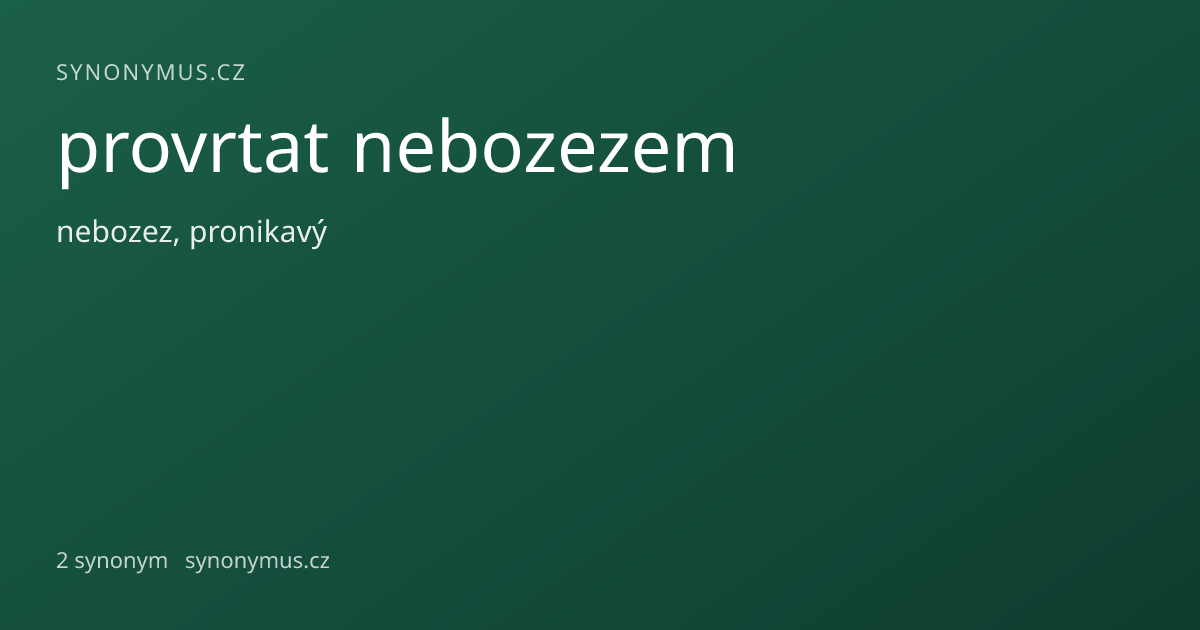Náhled odkazu: provrtat nebozezem