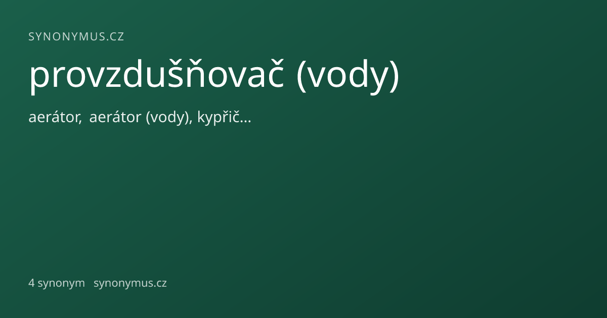Náhled odkazu: provzdušňovač (vody)