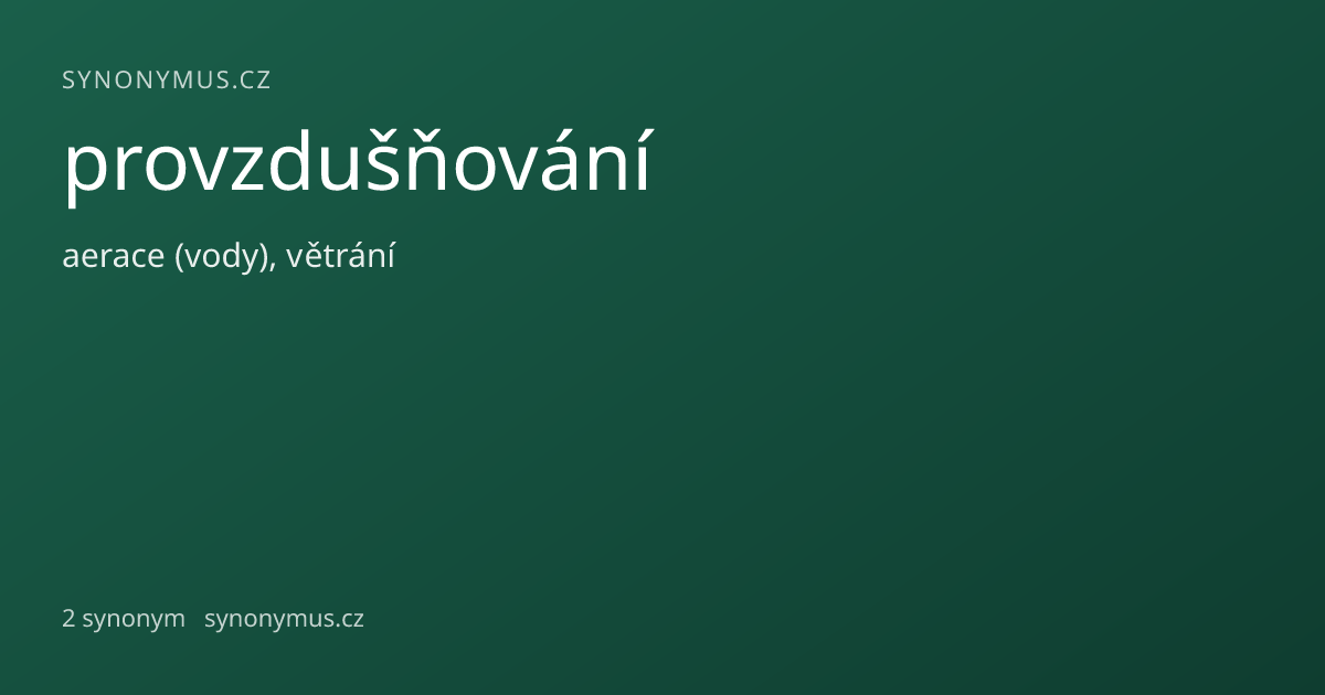 Náhled odkazu: provzdušňování
