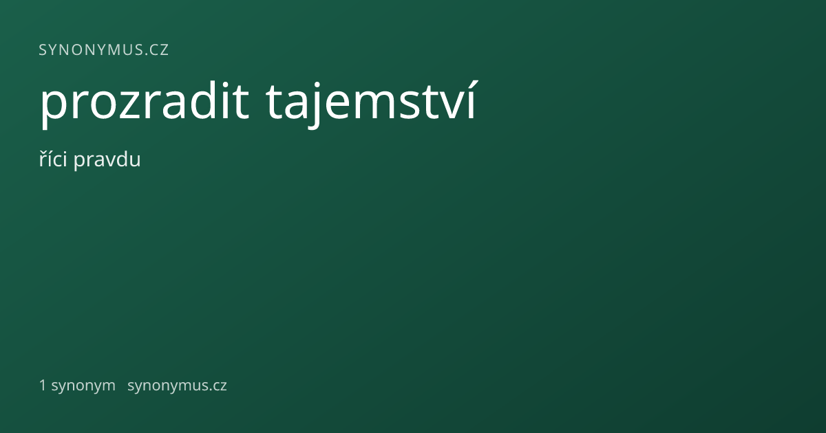 Náhled odkazu: prozradit tajemství