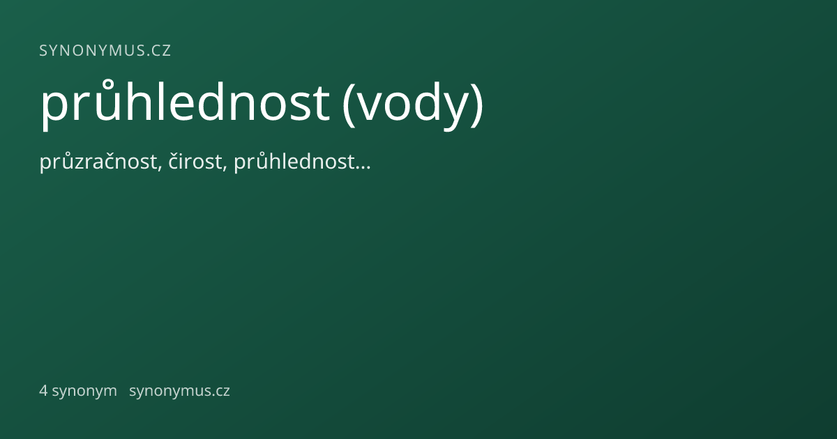 Náhled odkazu: průhlednost (vody)