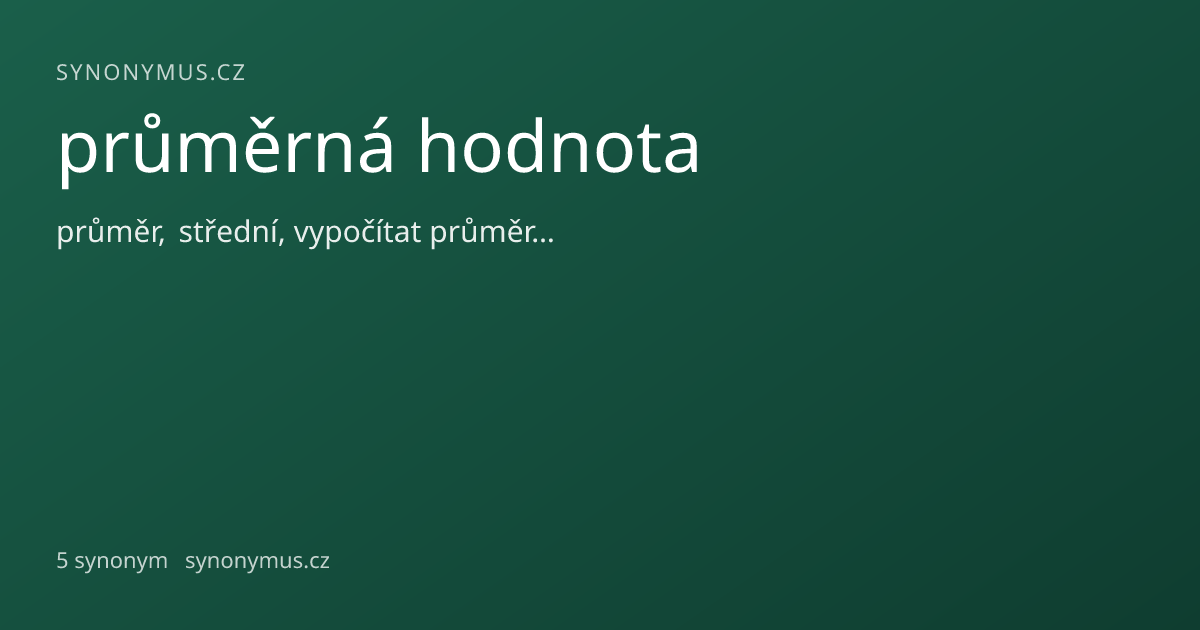 Náhled odkazu: průměrná hodnota