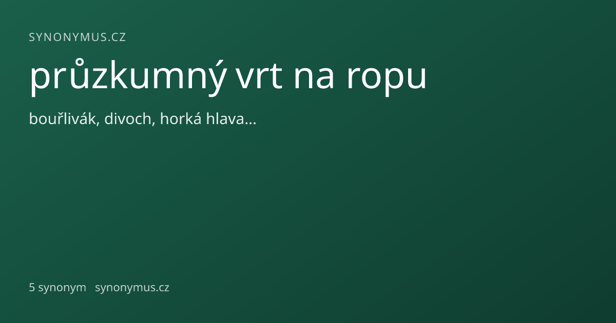Náhled odkazu: průzkumný vrt na ropu