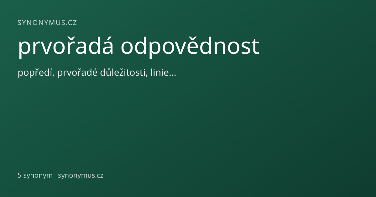 Náhled odkazu: prvořadá odpovědnost
