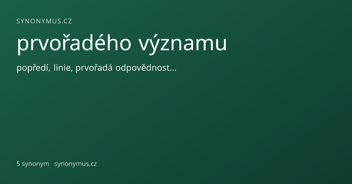 Náhled odkazu: prvořadého významu