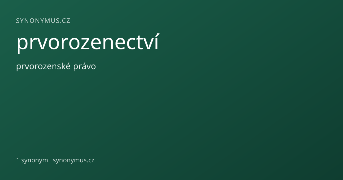 Náhled odkazu: prvorozenectví