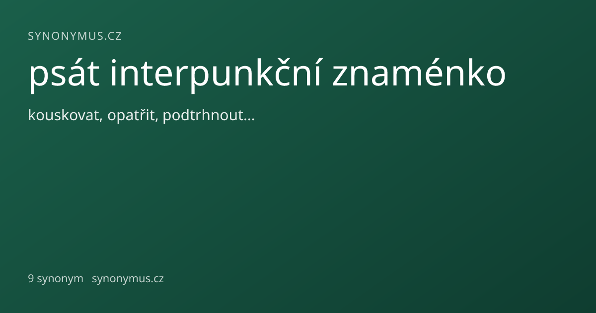Náhled odkazu: psát interpunkční znaménko