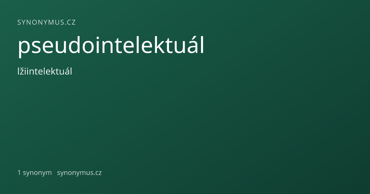 Náhled odkazu: pseudointelektuál