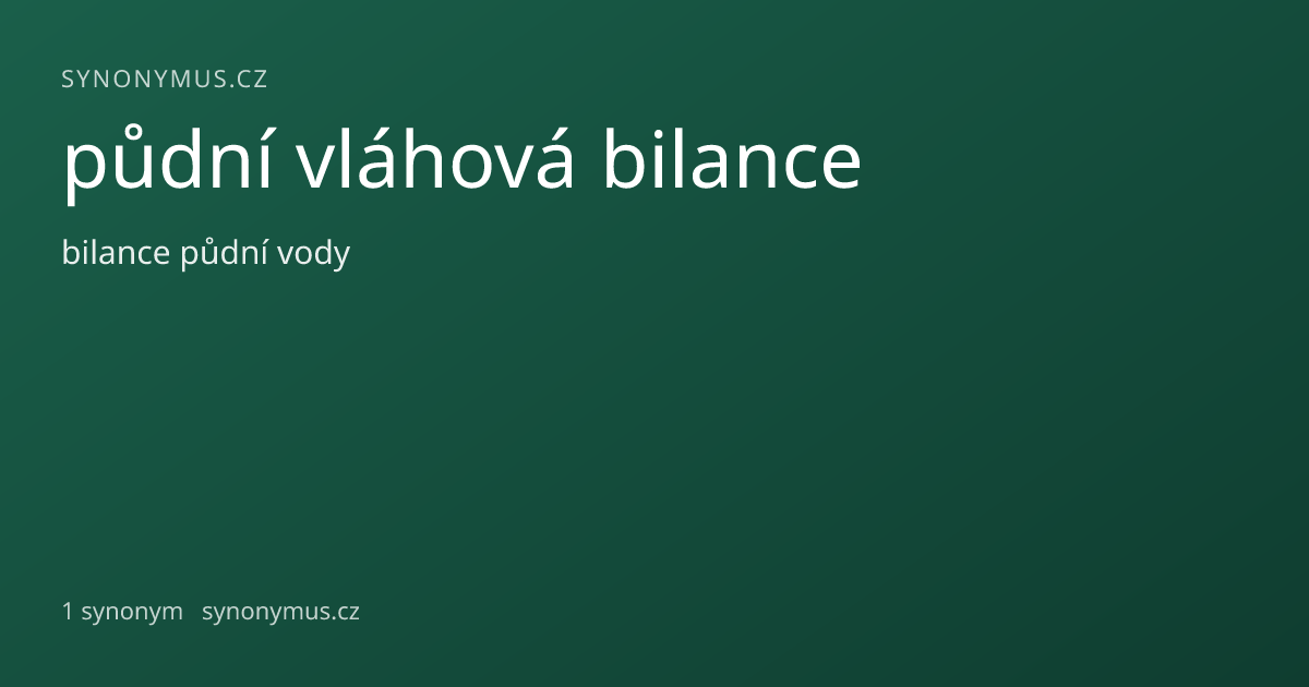 Náhled odkazu: půdní vláhová bilance