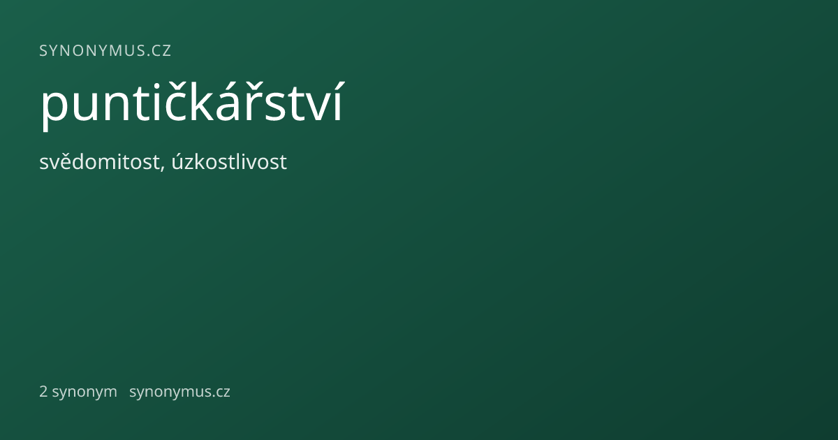 Náhled odkazu: puntičkářství