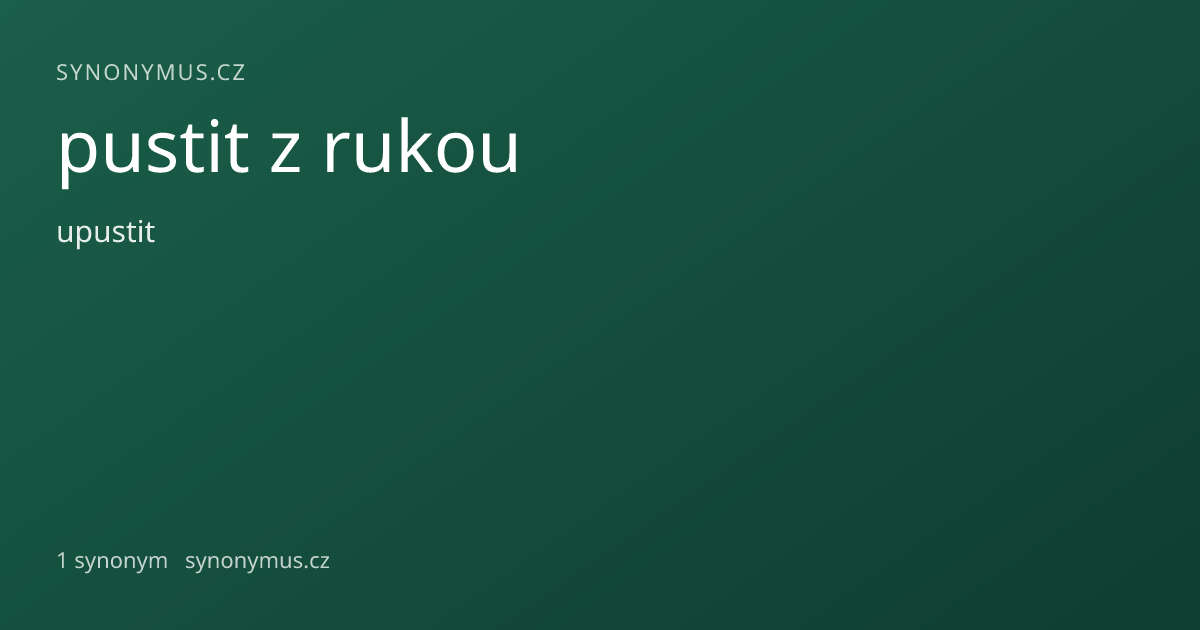 Náhled odkazu: pustit z rukou