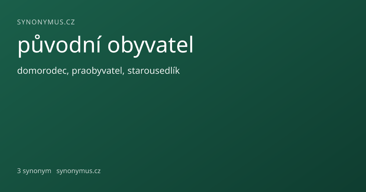 Náhled odkazu: původní obyvatel