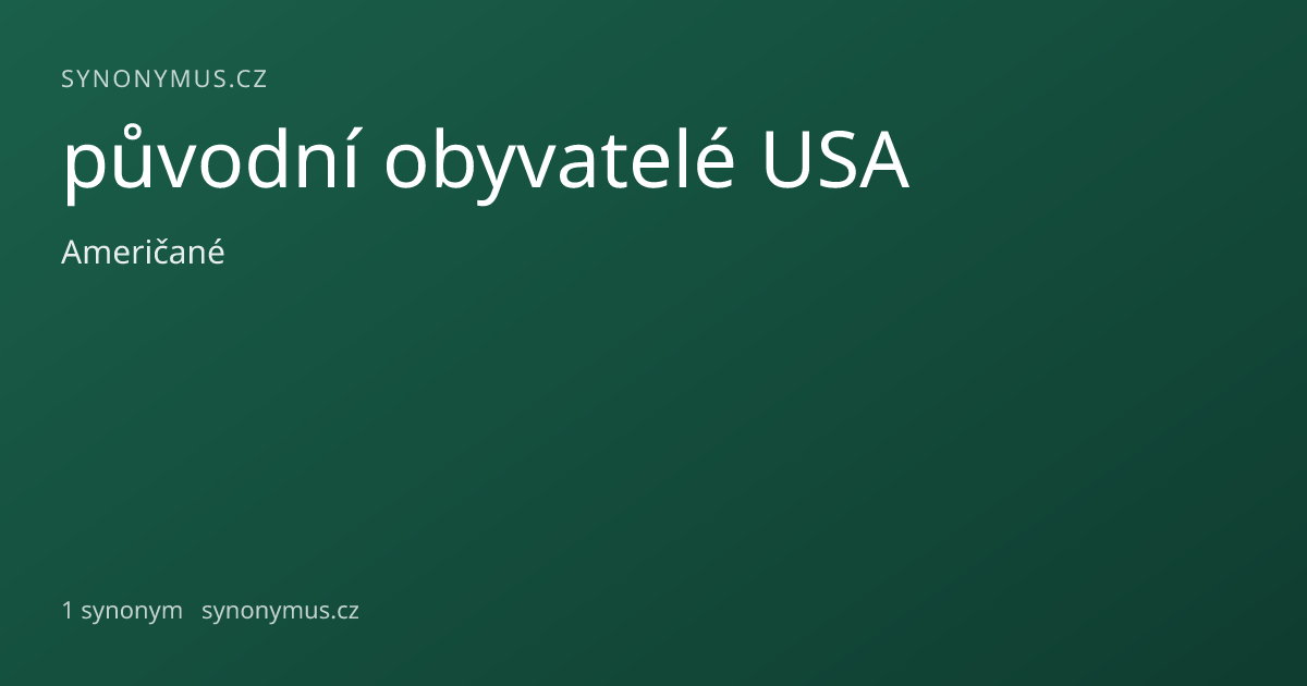 Náhled odkazu: původní obyvatelé USA