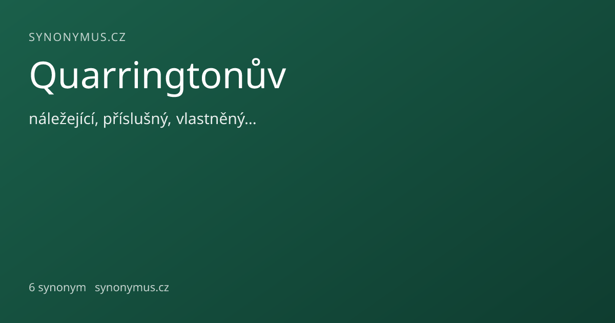 Náhled odkazu: Quarringtonův