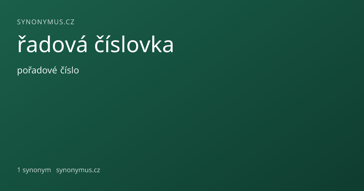 Náhled odkazu: řadová číslovka