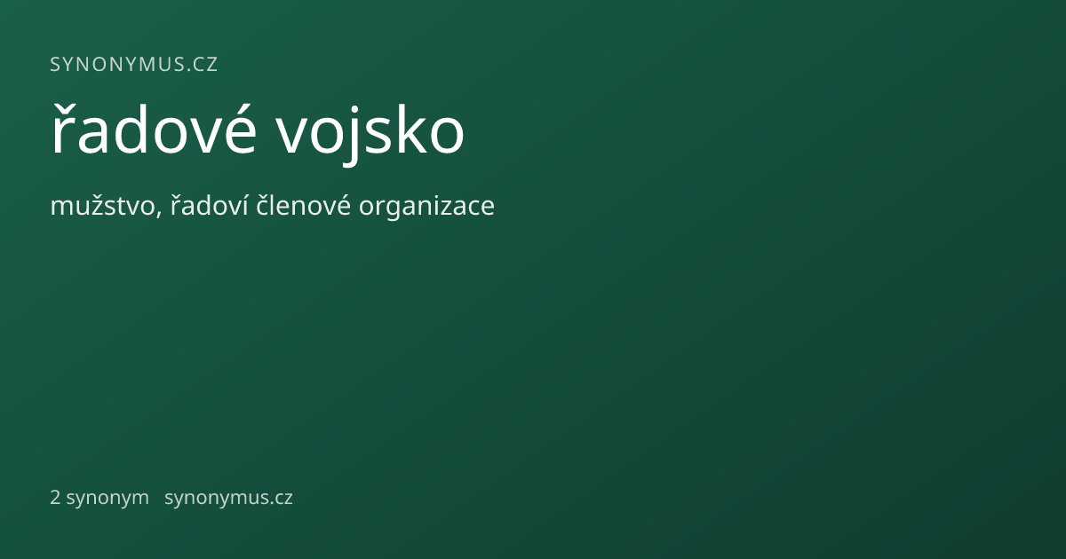 Náhled odkazu: řadové vojsko