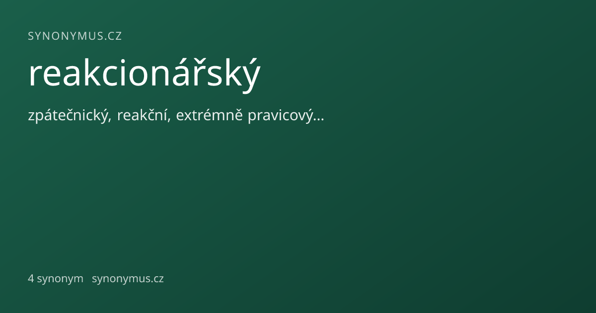 Náhled odkazu: reakcionářský