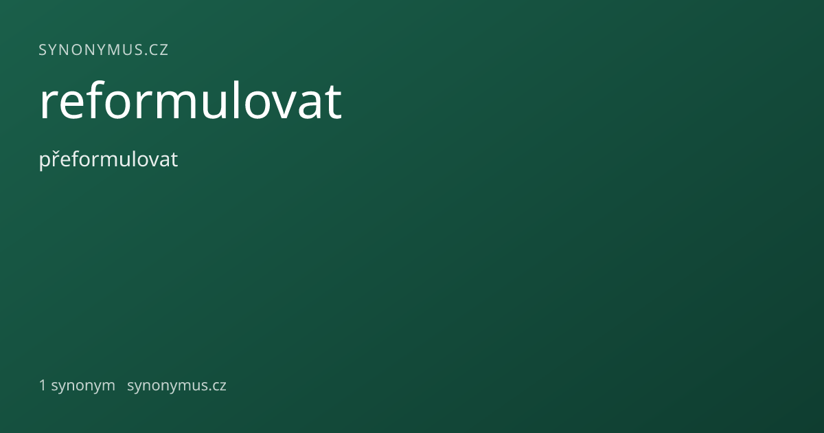 Náhled odkazu: reformulovat