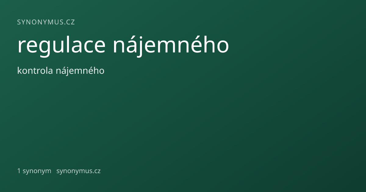 Náhled odkazu: regulace nájemného