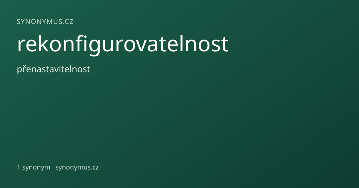 Náhled odkazu: rekonfigurovatelnost