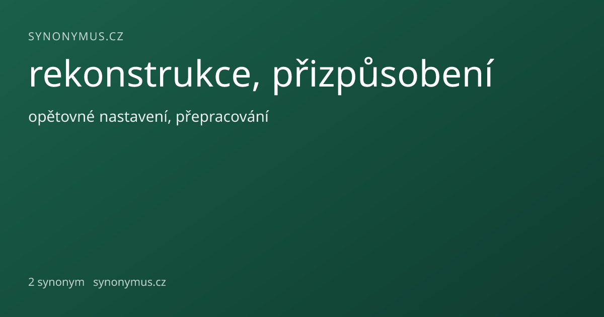 Náhled odkazu: rekonstrukce, přizpůsobení