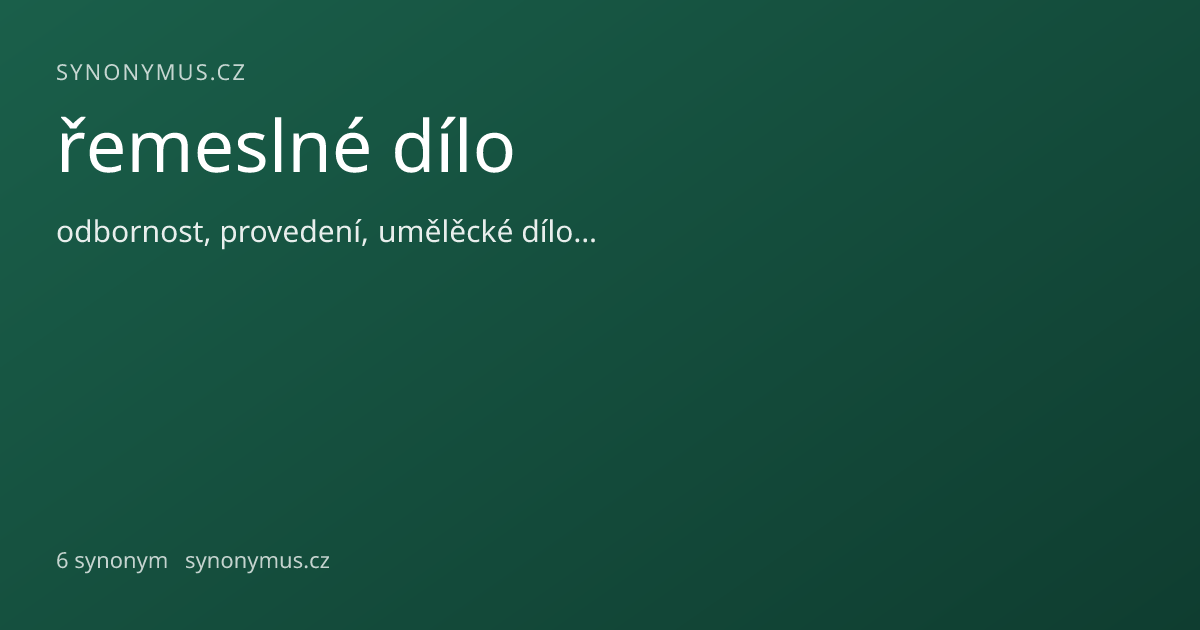 Náhled odkazu: řemeslné dílo