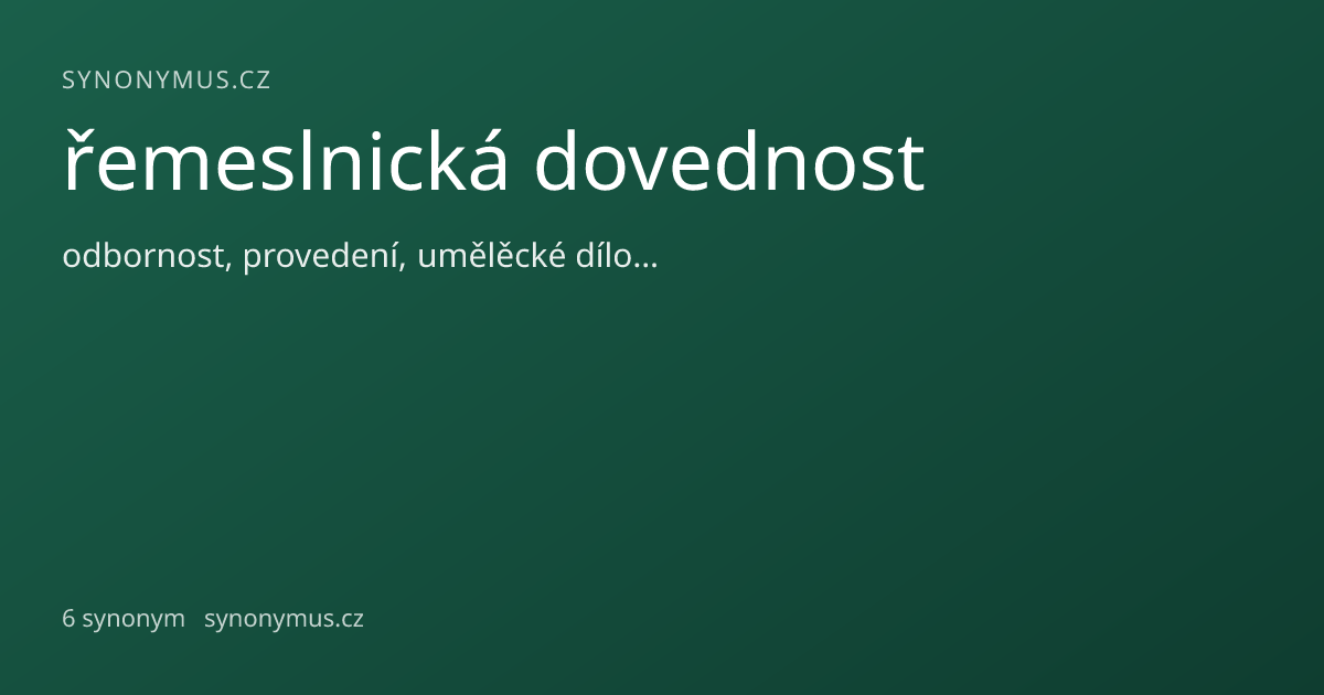 Náhled odkazu: řemeslnická dovednost