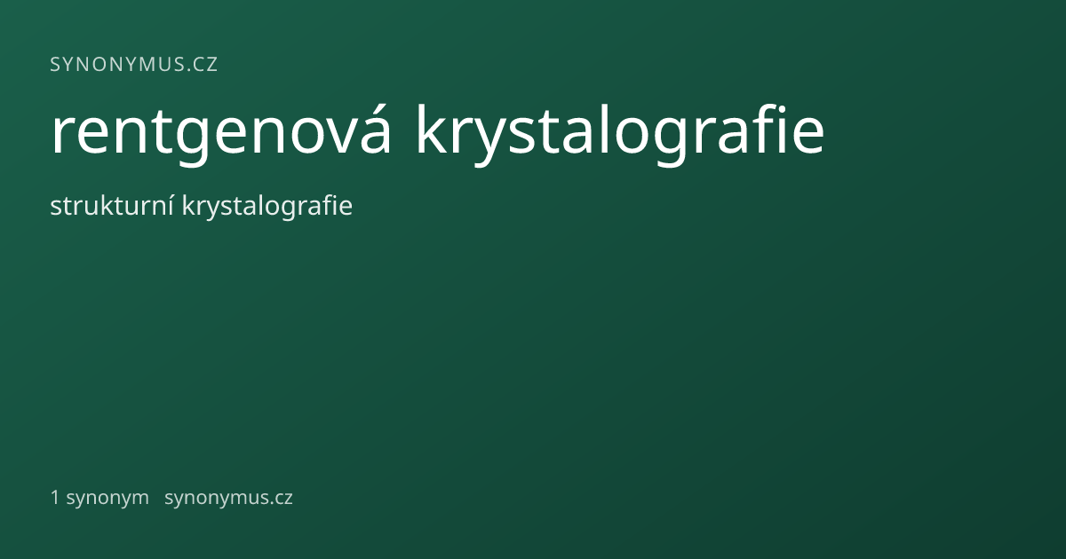 Náhled odkazu: rentgenová krystalografie