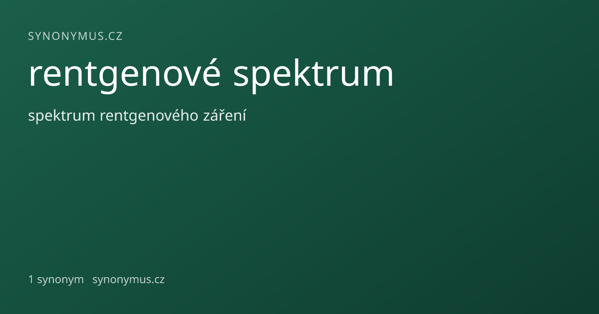 Náhled odkazu: rentgenové spektrum