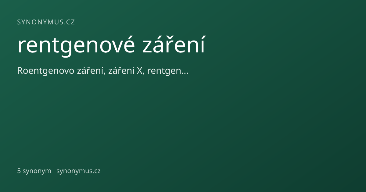 Náhled odkazu: rentgenové záření