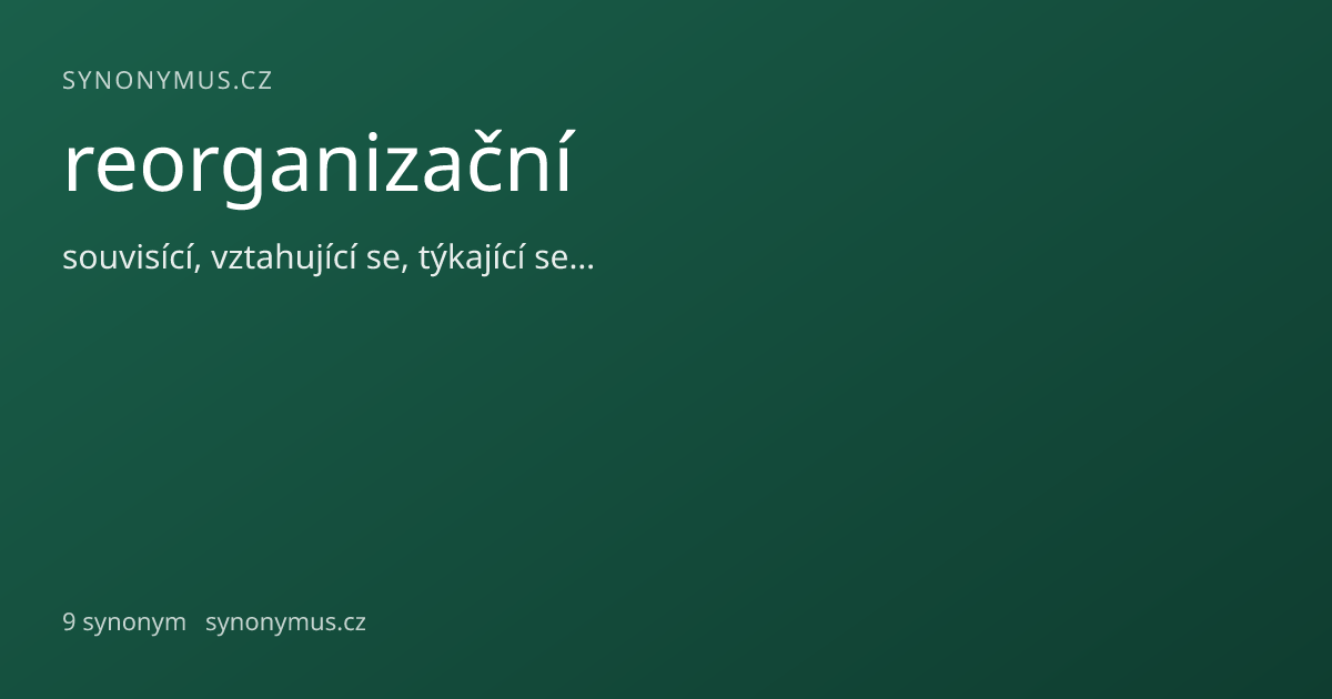 Náhled odkazu: reorganizační