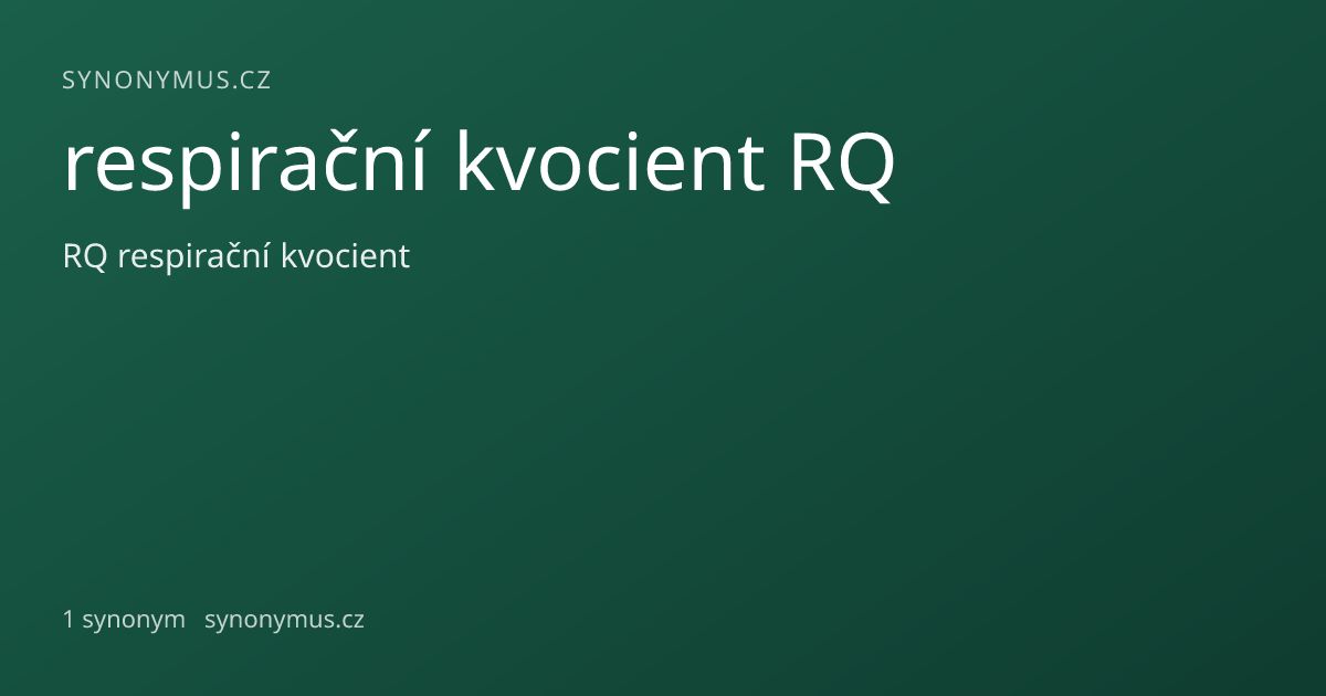 Náhled odkazu: respirační kvocient RQ