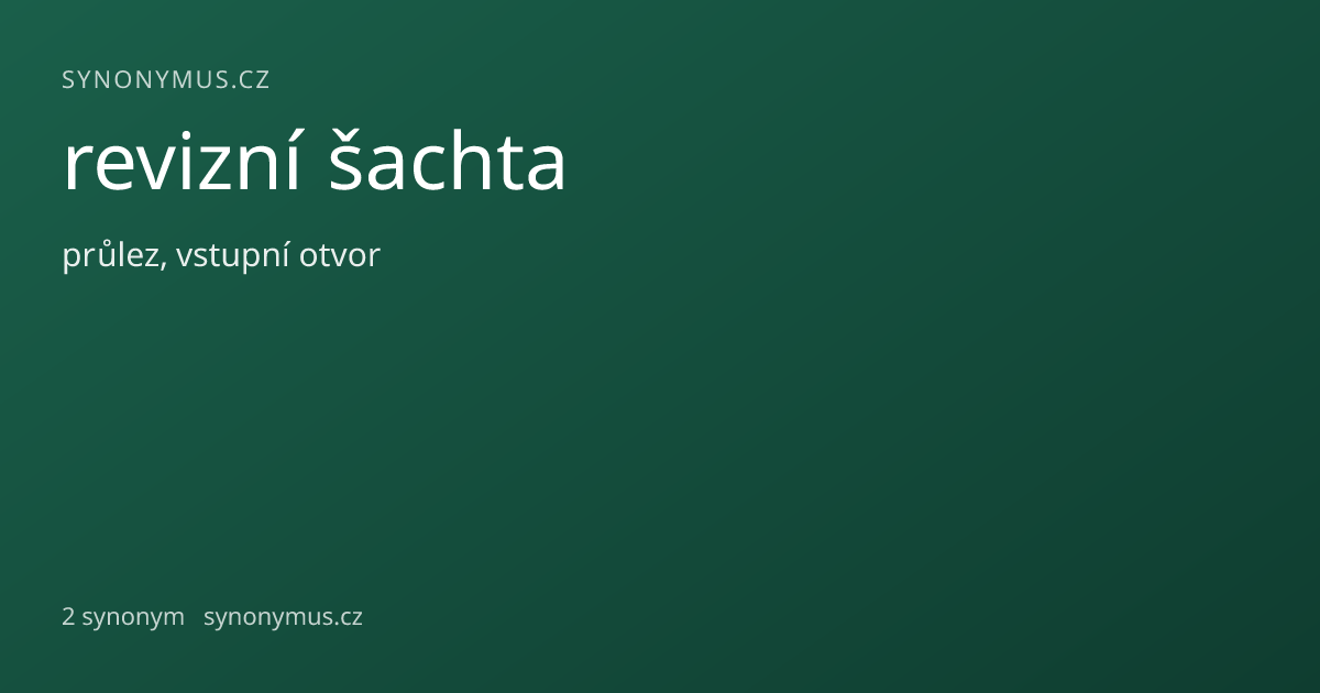 Náhled odkazu: revizní šachta