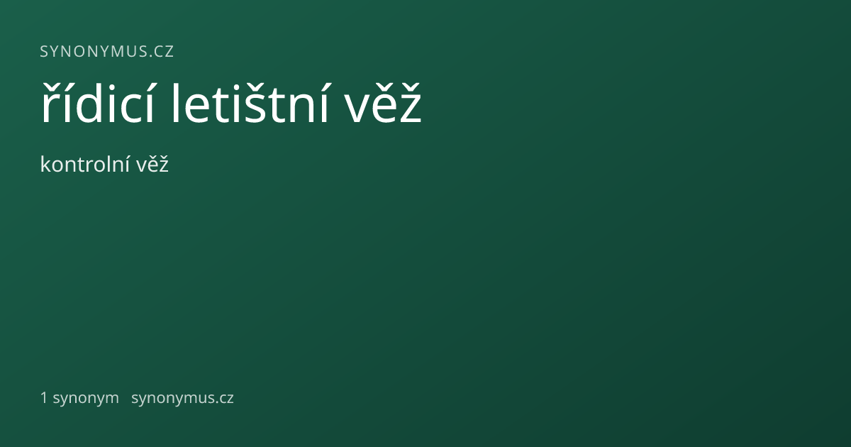 Náhled odkazu: řídicí letištní věž
