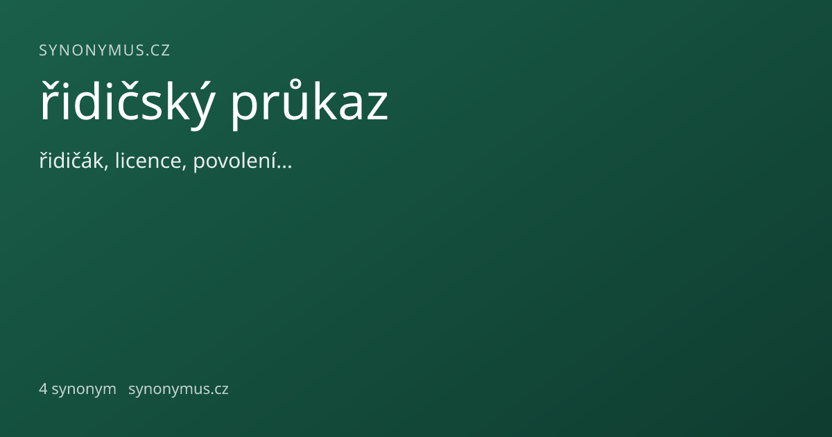 Náhled odkazu: řidičský průkaz