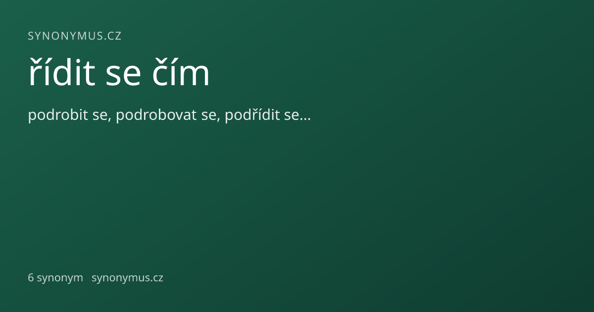 Náhled odkazu: řídit se čím