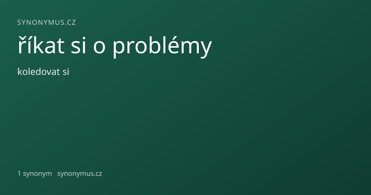 Náhled odkazu: říkat si o problémy
