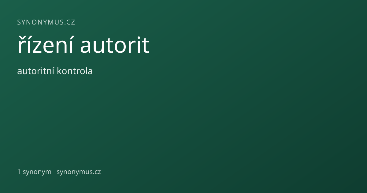 Náhled odkazu: řízení autorit