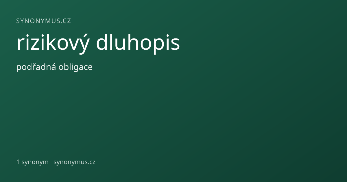 Náhled odkazu: rizikový dluhopis