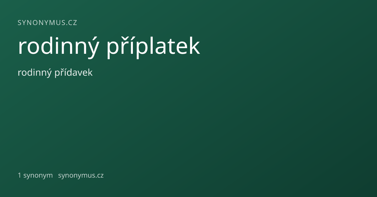 Náhled odkazu: rodinný příplatek
