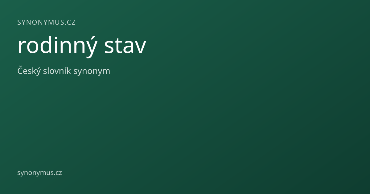 Náhled odkazu: rodinný stav