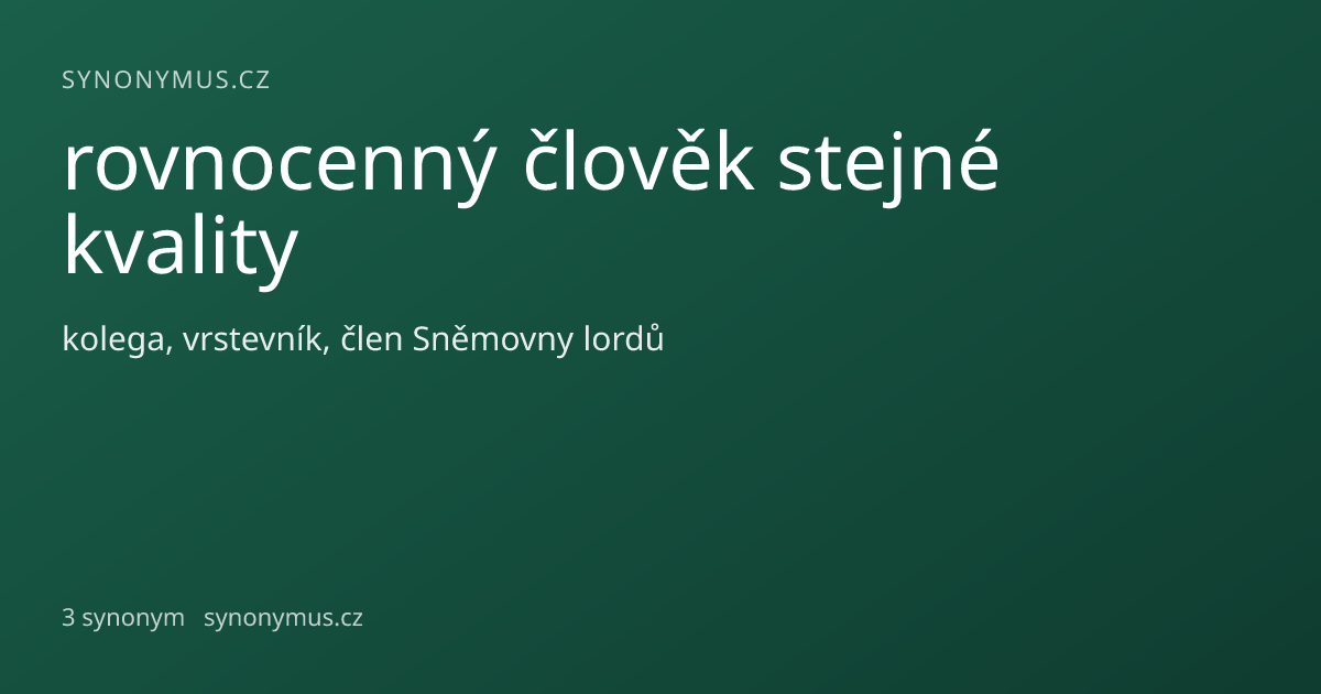 Náhled odkazu: rovnocenný člověk stejné kvality