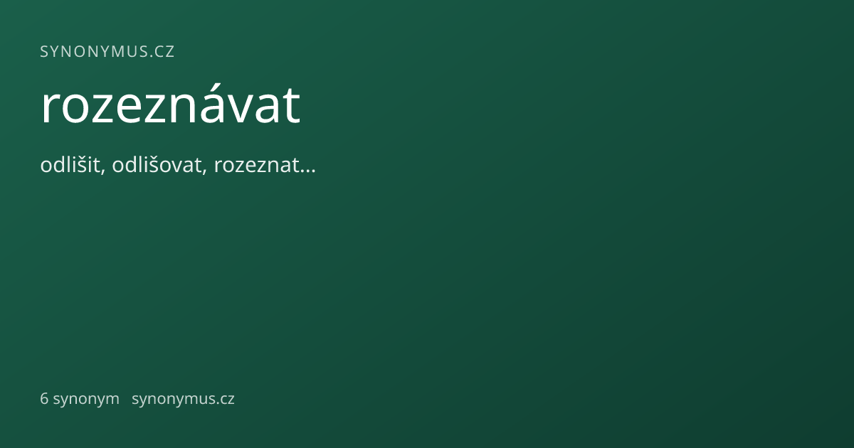 Náhled odkazu: rozeznávat