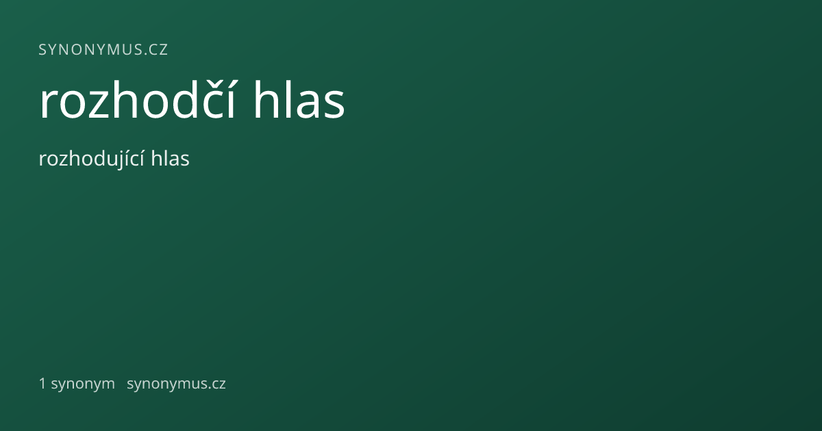 Náhled odkazu: rozhodčí hlas