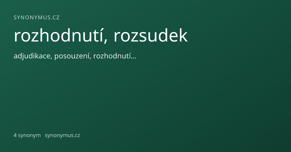 Náhled odkazu: rozhodnutí, rozsudek