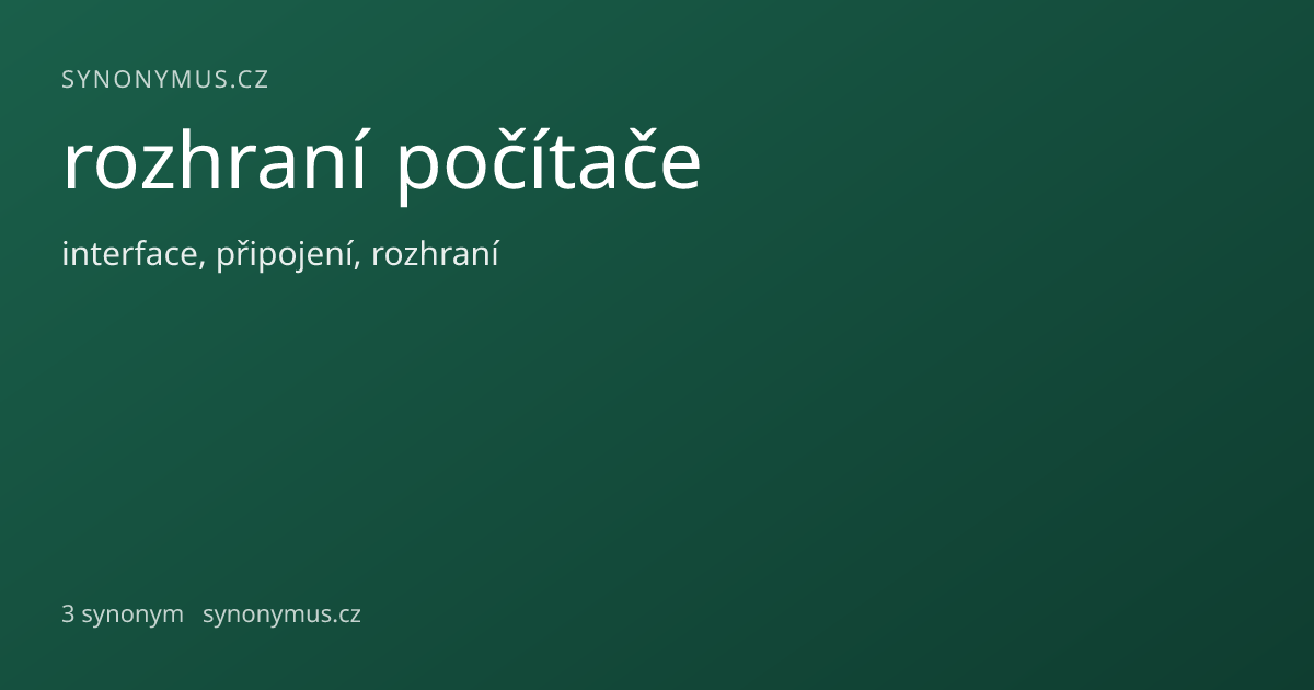 Náhled odkazu: rozhraní počítače