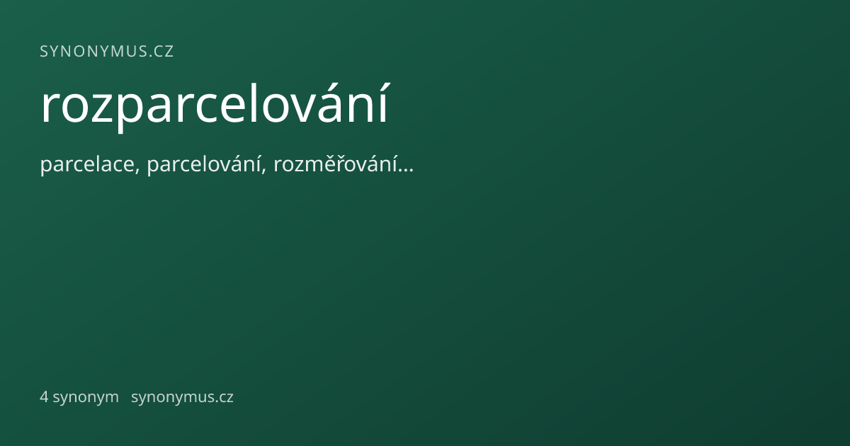 Náhled odkazu: rozparcelování