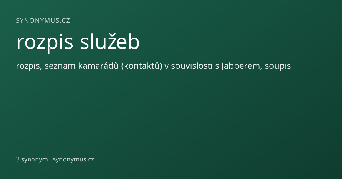 Náhled odkazu: rozpis služeb