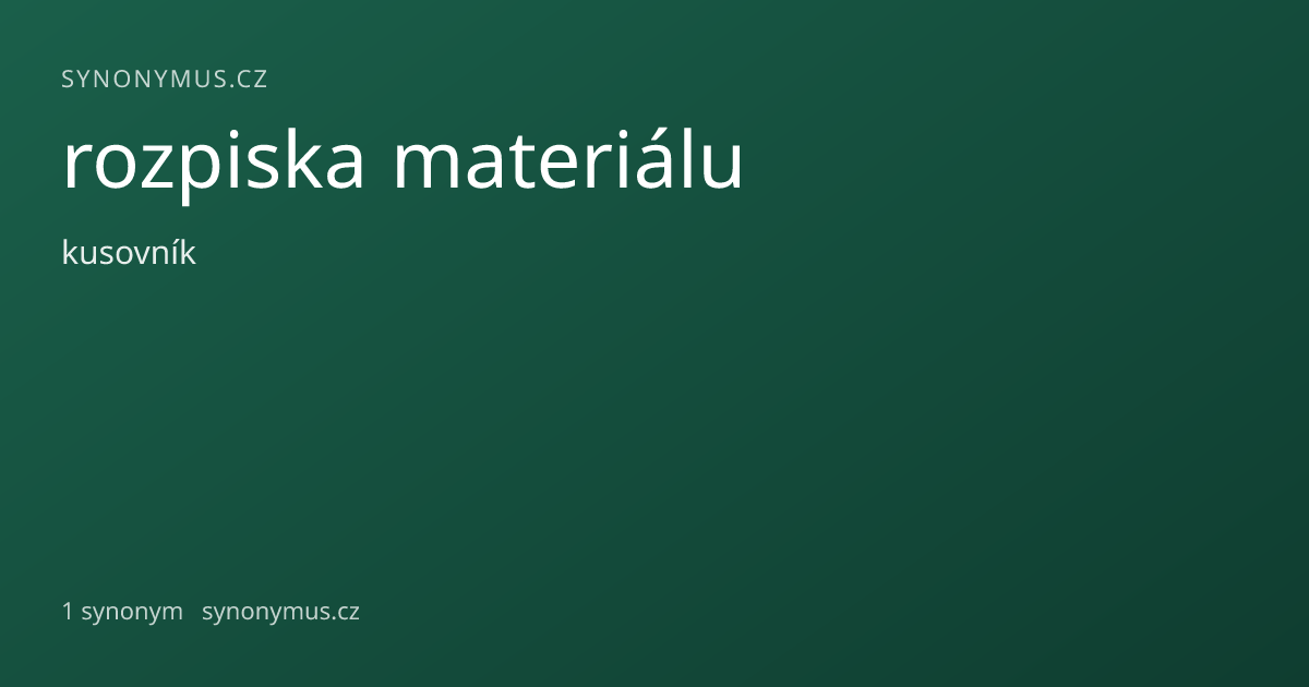Náhled odkazu: rozpiska materiálu