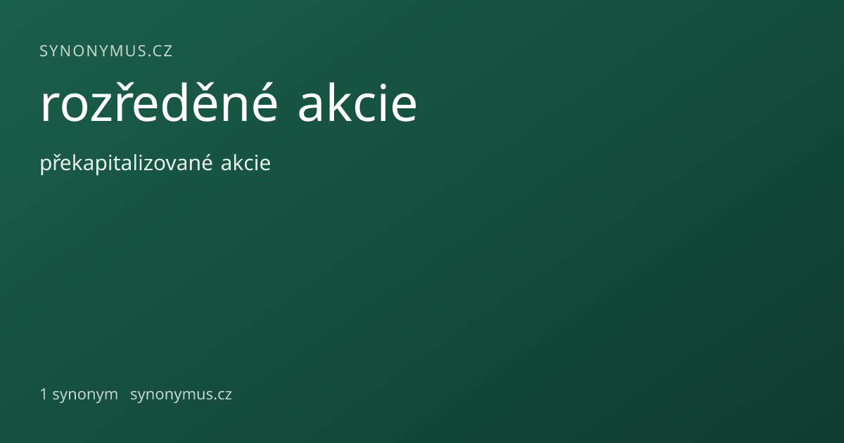 Náhled odkazu: rozředěné akcie